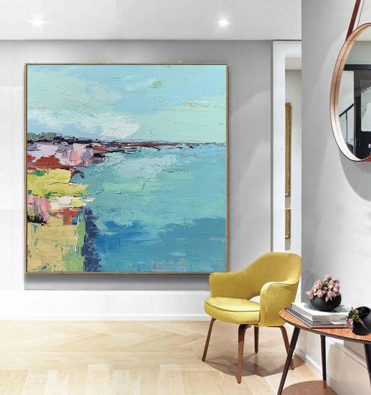 Scenic Blue Abstract Canvas Artwork BA2KT wall art